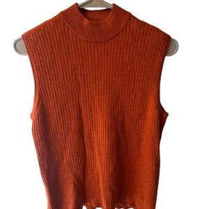 Pursuits, Ltd. Burnt Orange Italian Merino Wool Ribbed Sweater XXL